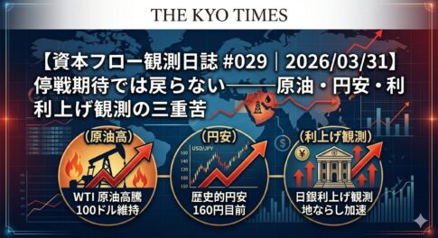 停戦期待では戻らない――原油・円安・利上げ観測の三重苦