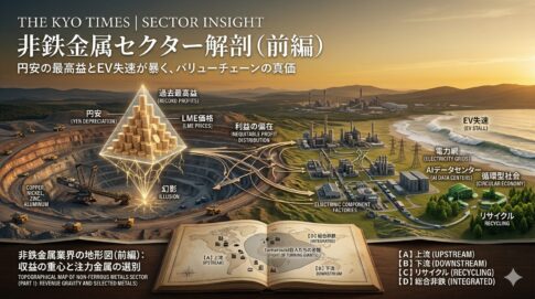 非鉄金属セクターの供給網（サプライチェーン）全体を、上流から下流、そしてリサイクルまでを俯瞰する「地形図」