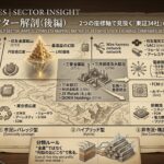 非鉄金属セクターの全34社を2つの座標軸（収益構造と需要ドライバー）でマッピングした、精密な「資本の地形図」