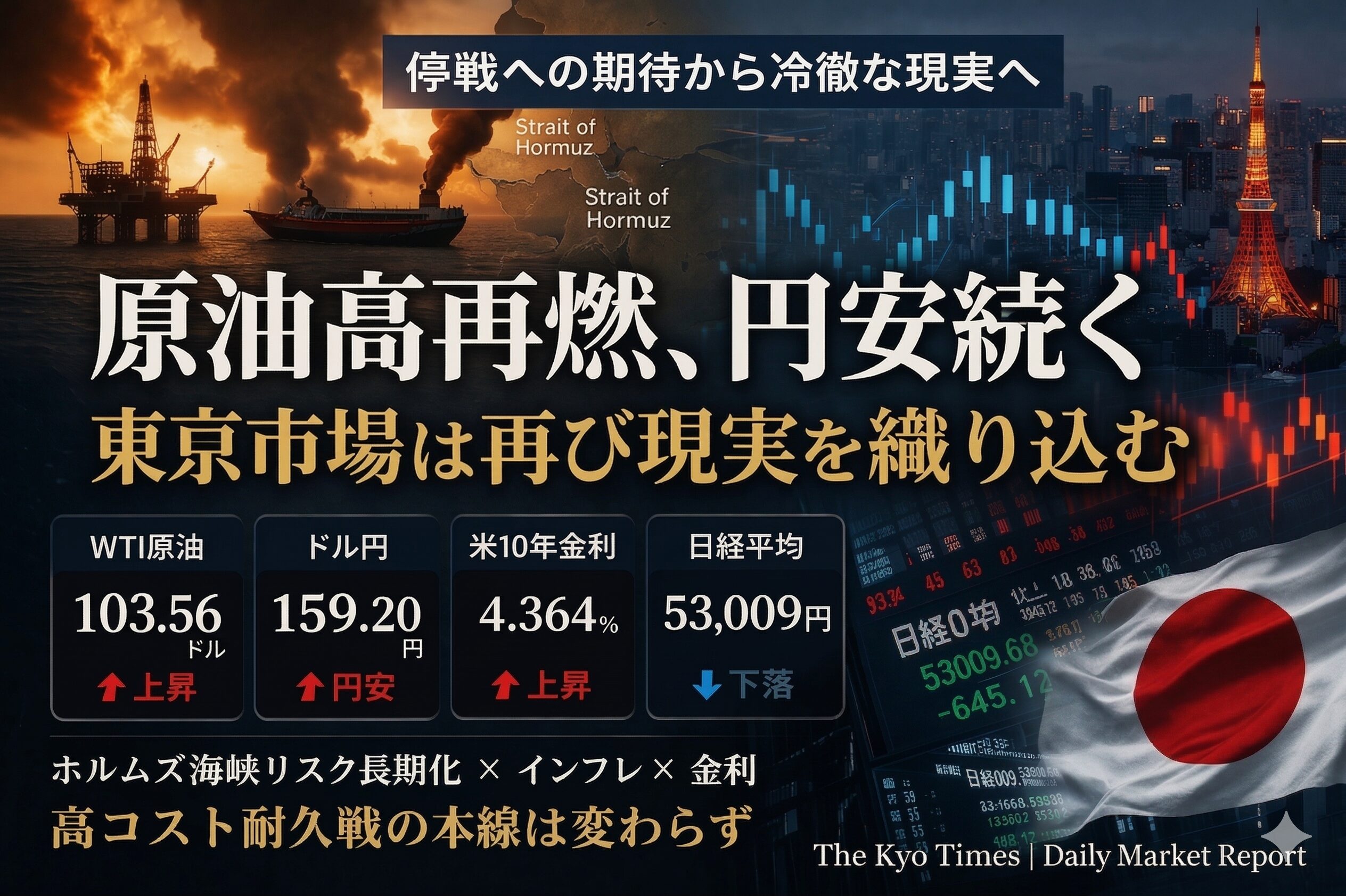 • 原油高と円安、東京市場動向
