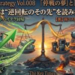 停戦の夢（左側の緩和・ハイテク）」と「インフレの熱（右側の高コスト・インフラ）」の対比