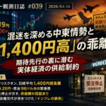 混迷を深める中東情勢と「1,400円高」の乖離――期待先行の裏に潜む実体経済の悲鳴