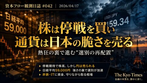 株は停戦を買い 通貨は日本の脆さを売る